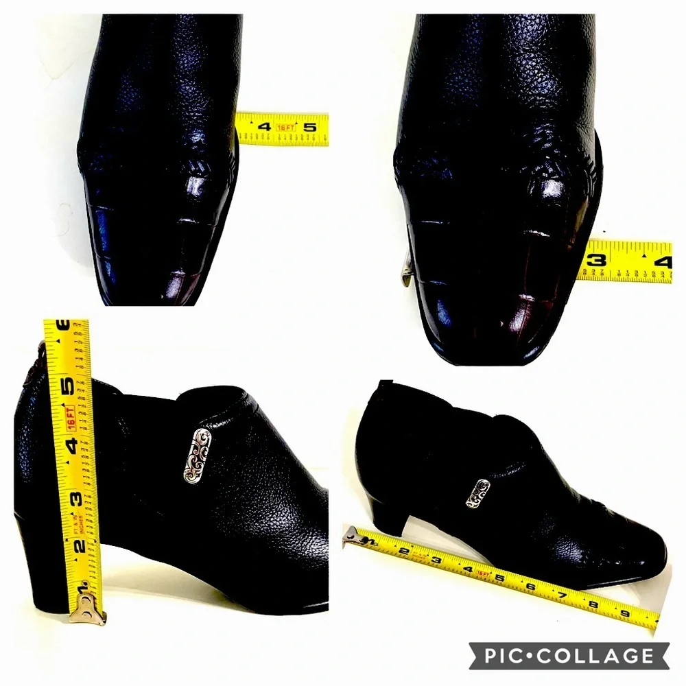 Brighton TreeShoe Bootie, Pebbled Leather Lace & Croc Details NWOB 6.5 VIDEO NOW